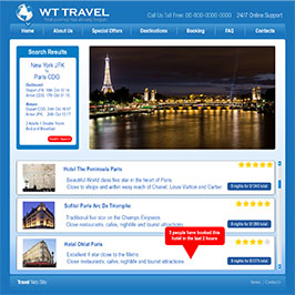 Travel website using urgency messaging to stimulate purchase