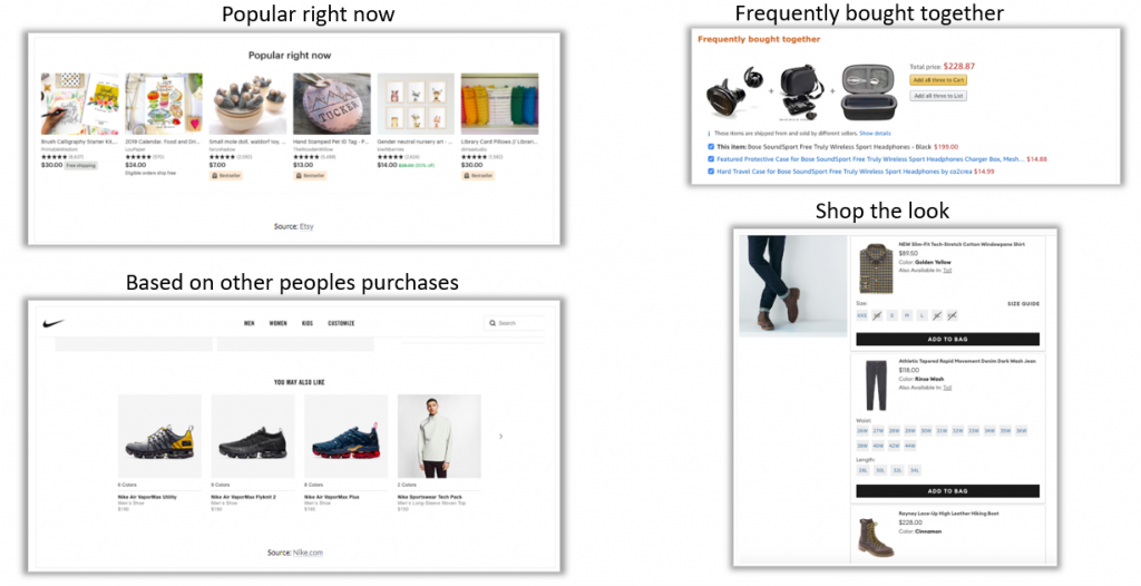 Product Recommendation examples