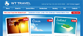 Travel website hello bar example