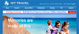 Travel website hello bar example, alternative design