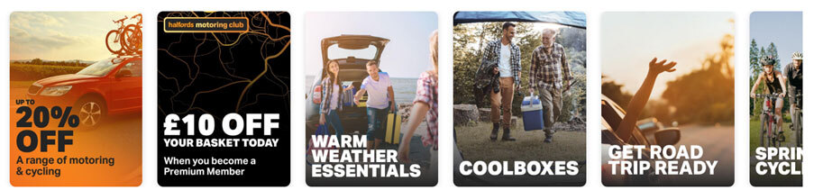 PEPE carousel on Halfords website