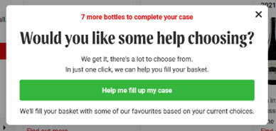 Original copy of the pop-up message